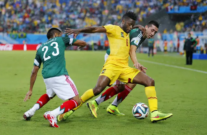 Cameroon's Alexandre Song vs Mexico's Jose Vazquez