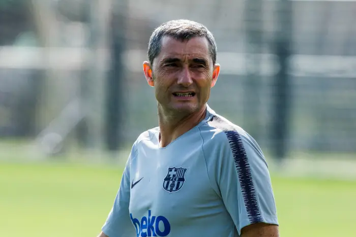 Ernesto Valverde from Spain of FC Barcelona during the first FC Barcelona training session of the 2018/2019 La Liga pre season in Ciutat Esportiva Joan Gamper, Barcelona on 11 of July of 2018.