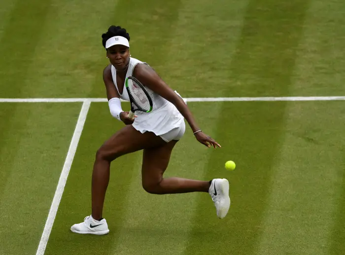 Tennis - Wimbledon - All England Lawn Tennis and Croquet Club, London, Britain - July 4, 2018  Venus Williams of the U.S. in action