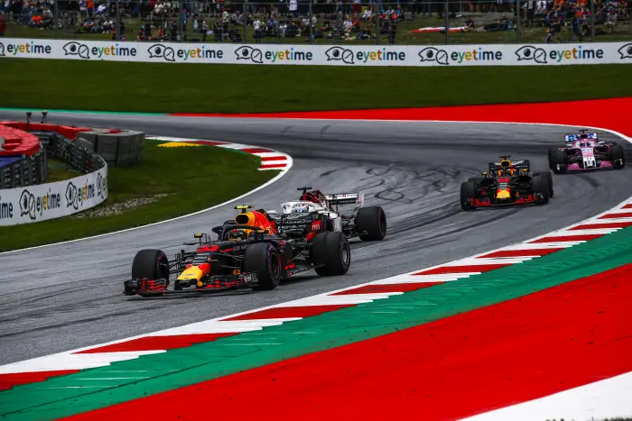 Max Verstappen (NED) Red Bull Racing RB14 at Formula One World Championship, Rd9, Austrian Grand Prix, Practice, Spielberg, Austria, Friday 29 June 2018.