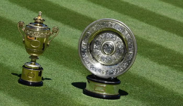 Wimbledon Mens Trophy left Wimbledon Womans Trophy right