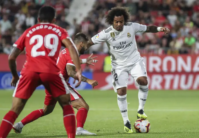 Marcelo  of Real Madrid in action during the spanish league, La Liga, football match between Girona and Real Madrid CF on August 26, 2018 at Montilivi stadium in Girona, Spain.