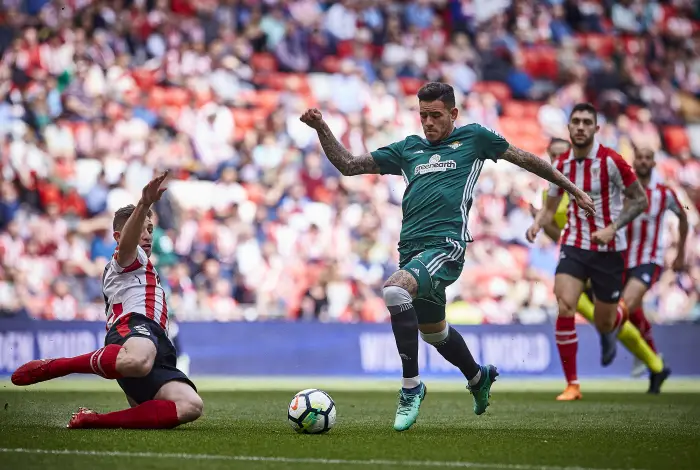 (9) Arnaldo Antonio Sanabria during the Spanish La Liga soccer match between Athletic Club Bilbao and Real Betis Balompie, at San Mames stadium, in Bilbao, northern Spain, Saturday, May, 05, 2018