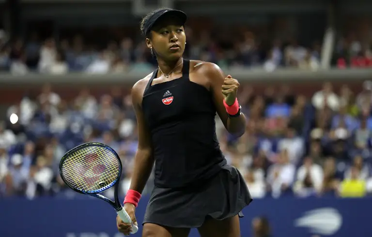 NEW YORK, NY - SEPTEMBER 08: Naomi Osaka of Japan reacts during her Women's Singles finals match against Serena Williams of the United States on Day Thirteen of the 2018 US Open at the USTA Billie Jean King National Tennis Center on September 8, 2018 in the Flushing neighborhood of the Queens borough of New York City.   Matthew Stockman/Getty Images/AFP