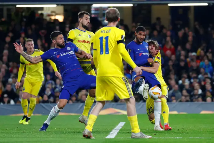 Chelsea's Olivier Giroud scores their second goal