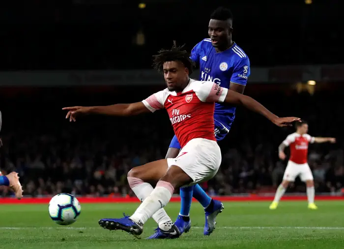 Soccer Football - Premier League - Arsenal v Leicester City - Emirates Stadium, London, Britain - October 22, 2018   Arsenal's Alex Iwobi in action