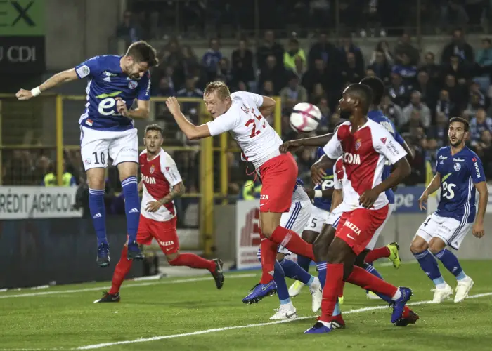 Corgnet Benjamin 10, the French L1 football match between Strasbourg (RCSA) and Monaco at the Meinau stadium in Strasbourg, eastern France on October 20, 2018.