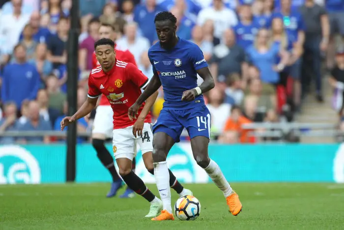 Tiemoue Bakayoko of Chelsea and Jesse Lingard of Manchester United during the FA Cup Final match between Chelsea and Manchester United at Wembley Stadium on May 19th 2018 in London, England.