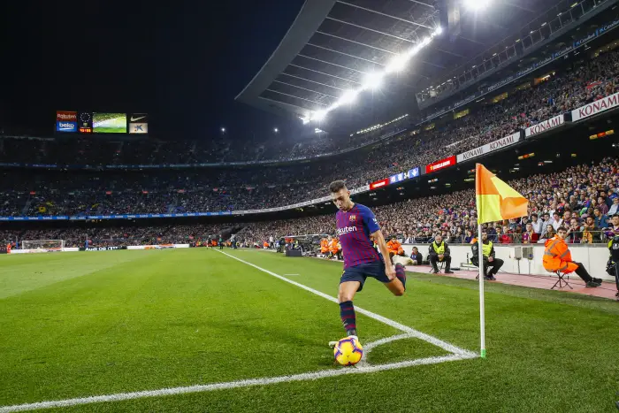 FC Barcelona forward Munir El Haddadi (19) during the match between FC Barcelona against Real Betis Balompie, for the round 12 of the Liga Santander, played at Camp Nou Stadium on 11th November 2018 in Barcelona, Spain.