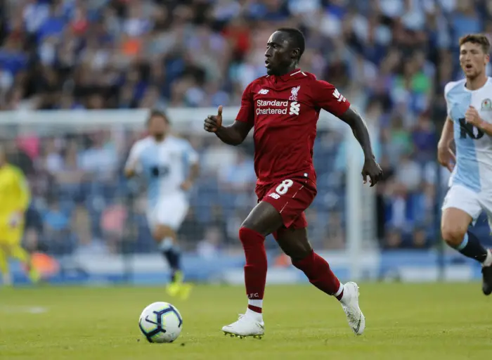 19th July 2018, Ewood Park, Blackburn, England; Pre Season football friendly, Blackburn Rovers versus Liverpool;  Naby Keita of Liverpool on the ball