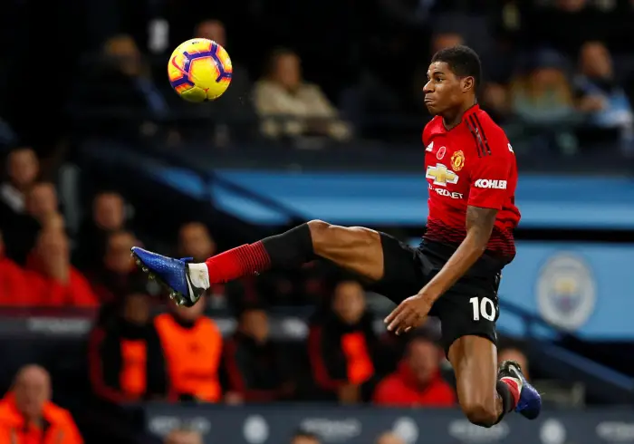 Soccer Football - Premier League - Manchester City v Manchester United - Etihad Stadium, Manchester, Britain - November 11, 2018  Manchester United's Marcus Rashford in action