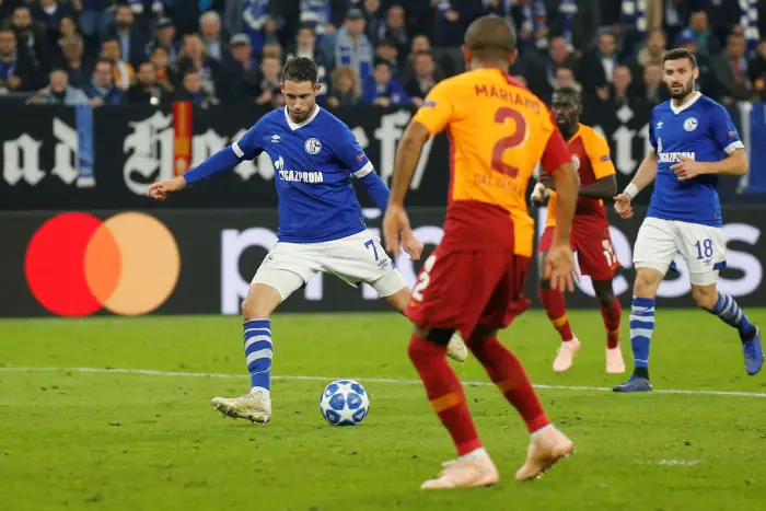 November 6, 2018  Schalke's Mark Uth scores their second goal