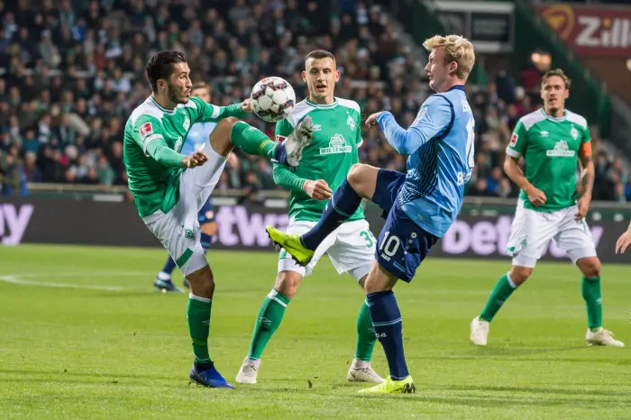 Nuri Sahin (Werder Bremen 17) Julian Brandt (Leverkusen 10) Maximilian Eggestein (Werder Bremen 35)