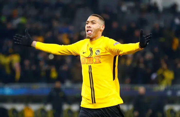 Soccer Football - Champions League - Group Stage - Group H - BSC Young Boys v Juventus - Stade de Suisse, Bern, Switzerland - December 12, 2018  Young Boys' Guillaume Hoarau celebrates scoring their second goal