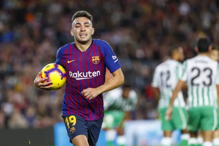 FC Barcelona forward Munir El Haddadi (19) during the match between FC Barcelona against Real Betis Balompie, for the round 12 of the Liga Santander, played at Camp Nou Stadium on 11th November 2018 in Barcelona, Spain.
