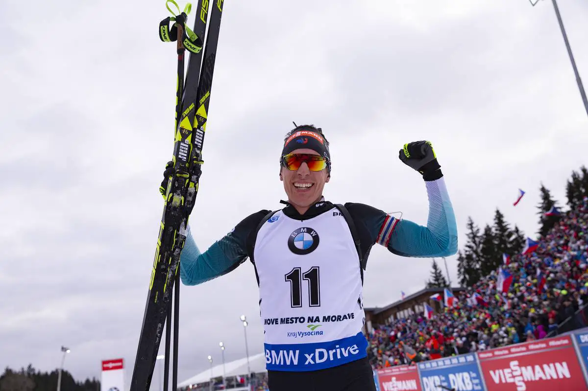 23.12.2018, Nove Mesto, Czech Republic (CZE):
Quentin Fillon Maillet (FRA) - IBU world cup biathlon, mass men, Nove Mesto (CZE). www.nordicfocus.com. © Manzoni/NordicFocus. Every downloaded picture is fee-liable.