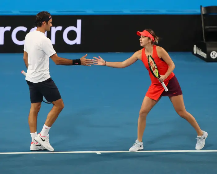 Belinda Bencic und Roger Federer, Mixed Doubles Tennis