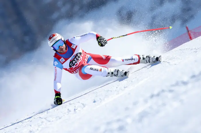 WENGEN,SWITZERLAND,19.JAN.19 - ALPINE SKIING - FIS World Cup, downhill, men. Image shows Beat Feuz (SUI).