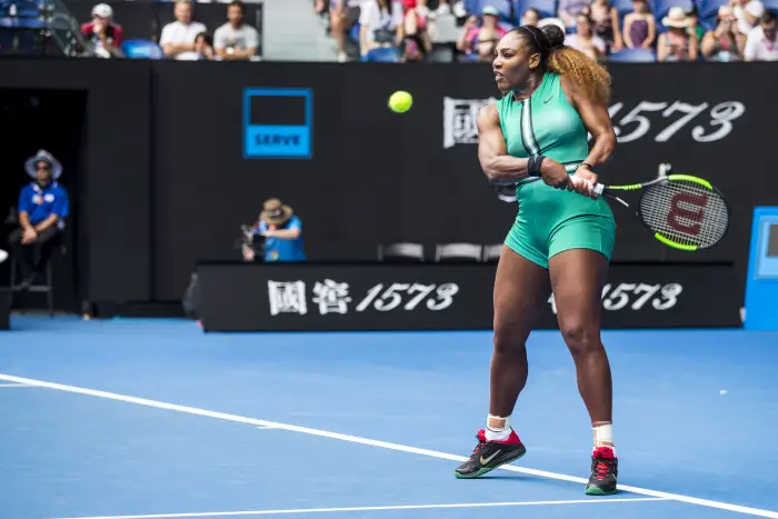 Serena Williams of  United States returns the ball