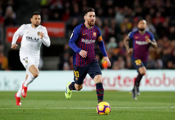 Barcelona's Lionel Messi in action