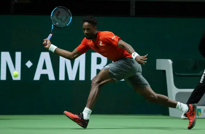 Tennis - ATP 500 - Rotterdam Open - Rotterdam Ahoy, Rotterdam, Netherlands - February 17, 2019  France's Gael Monfils in action during his Final match against Switzerland's Stan Wawrinka