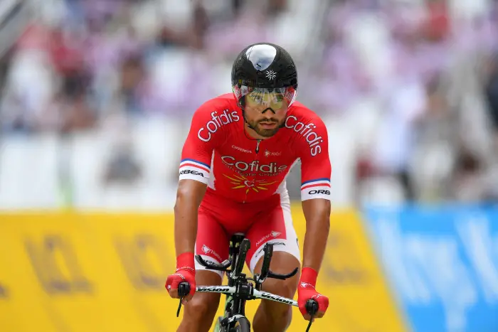 MARSEILLE, FRANCE - JULY 22 : BOUHANNI Nacer (FRA) Rider of Cofidis, Solutions Credits during stage 20 of the 104th edition of the 2017 Tour de France cycling race, a individual time trial stage of 22,5 kms between Marseille and Marseille on July 22, 2017 in Marseille, France, 22-07-2017