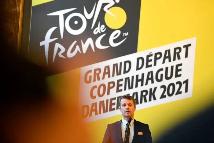 Danish Crown Prince Frederik speaks during a news conference on the Tour de France at Copenhagen City Hall, Copenhagen, Denmark February 21, 2019.