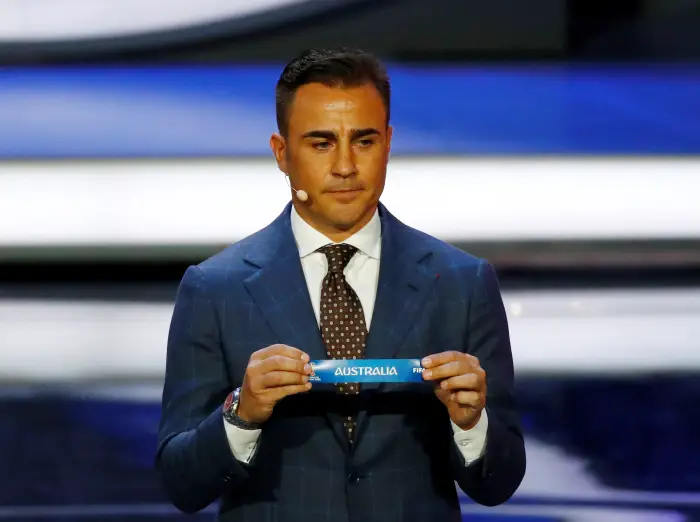 Fabio Cannavaro pulls out Australia during the draw