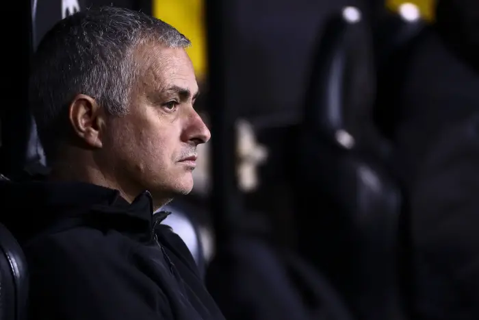 Head coach of Manchester United  Jose Mourinho before  UEFA Champions League match between Valencia CF v Manchester United  at Mestalla Stadium on December 12, 2018.