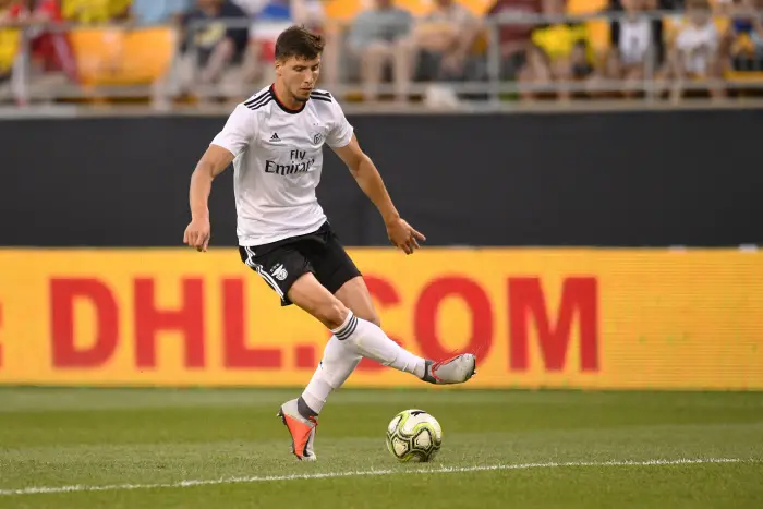 PITTSBURGH, PA - JULY 25: Benfica midfielder Ruben Dias (6) plays the ball during the first half of International Champions Cup between Borussia Dortmund and SL Benfica on July 25, 2018, at Heinz Field in Pittsburgh, PA. The score was 2-2 at the end of regulation, SL Benfica won (4-3) on penalty kicks.