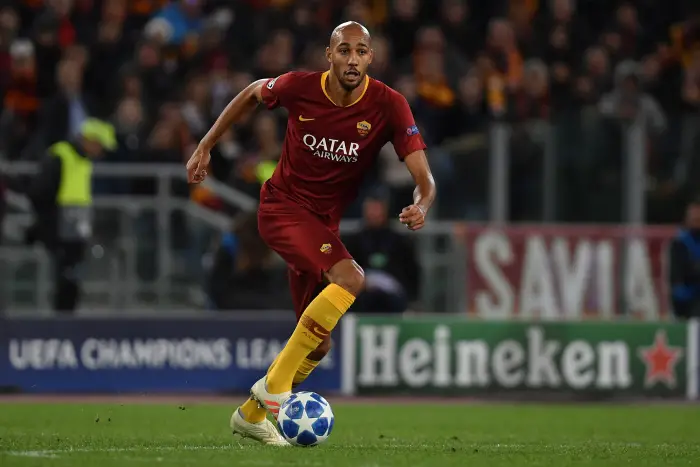 Steven Nzonzi of AS Roma in action during the Uefa Champions League 2018/2019 Group G football match between AS Roma and Real Madrid atOlimpico stadium , Rome, November, 27, 2018