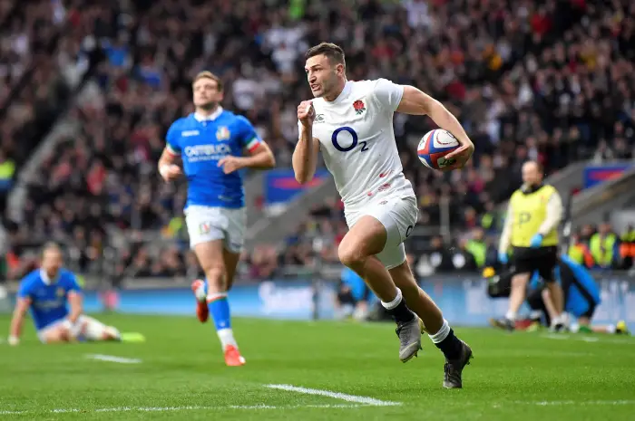 Rugby Union - Six Nations Championship - England v Italy - Twickenham Stadium, London, Britain - March 9, 2019  England's Jonny May scores their second try