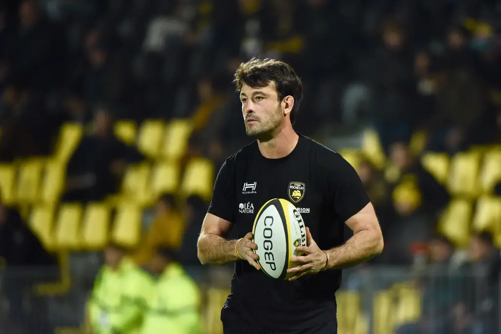 La Rochelle's French head assistant coach Xavier Garbajosa looks on during the French Top 14 rugby union match between La Rochelle and Toulouse at the Marcel Deflandre stadium in La Rochelle, southwestern France, on March 24, 2019. (Photo by FRANCK MOREAU / AFP)