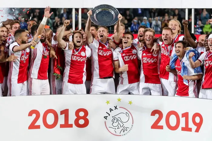 DOETINCHEM, 15-05-2019 Stadium de Vijverberg, Season 2018 / 2019 , Dutch Eredivisie Football.  Ajax has won the dutch eredivisie and are champions and receive the shield