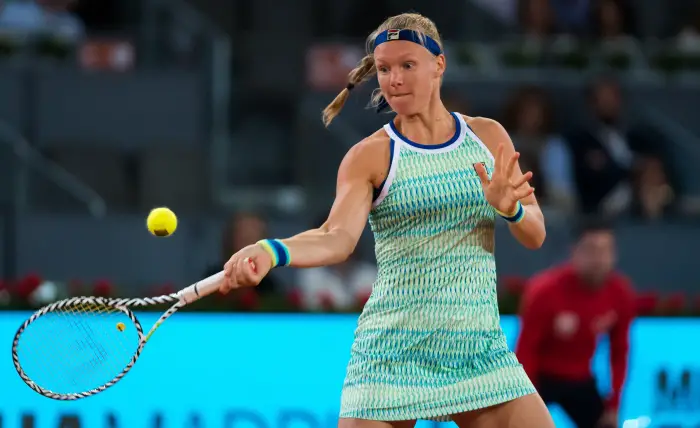 May 4, 2019 - Madrid, MADRID, SPAIN - Kiki Bertens of the Netherlands in action during her first-round match at the 2019 Mutua Madrid Open WTA Premier Mandatory tennis tournament