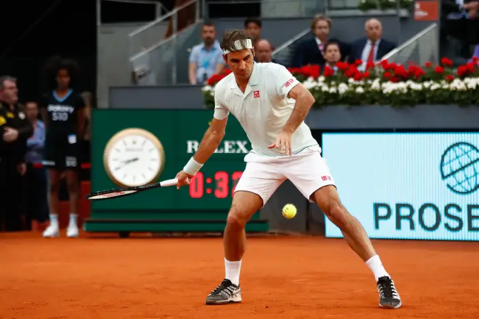 May 7, 2019 - Madrid, MADRID, SPAIN - Roger Federer (SUI) during the Mutua Madrid Open 2019 (ATP Masters 1000 and WTA Premier) tenis tournament at Caja Magica in Madrid, Spain, on May 07, 2019