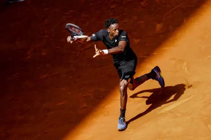 Gael Monfils (FRA) in action during the Masters Series Madrid 2019 at Caja Magica in Madrid, Spain, May 9, 2019.