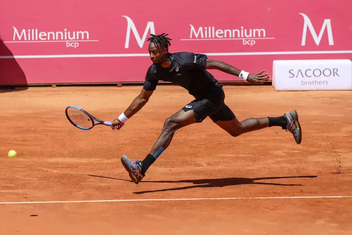 May 1, 2019 - Estoril, Cascais, Portugal - Gael Monfils from France in action during the Day 5 of the Millennium Estoril Open 2019 in Estoril.