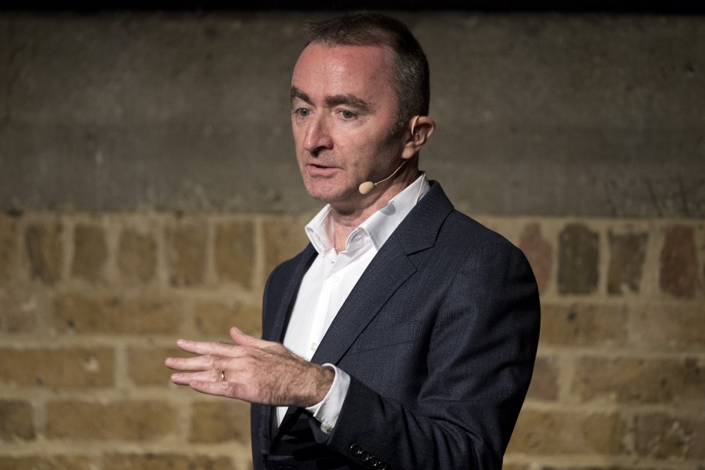 Chief technical officer Paddy Lowe speaks during the Williams Formula One 2018 season launch in London on February 15, 2018. (Photo by Justin TALLIS / AFP)
