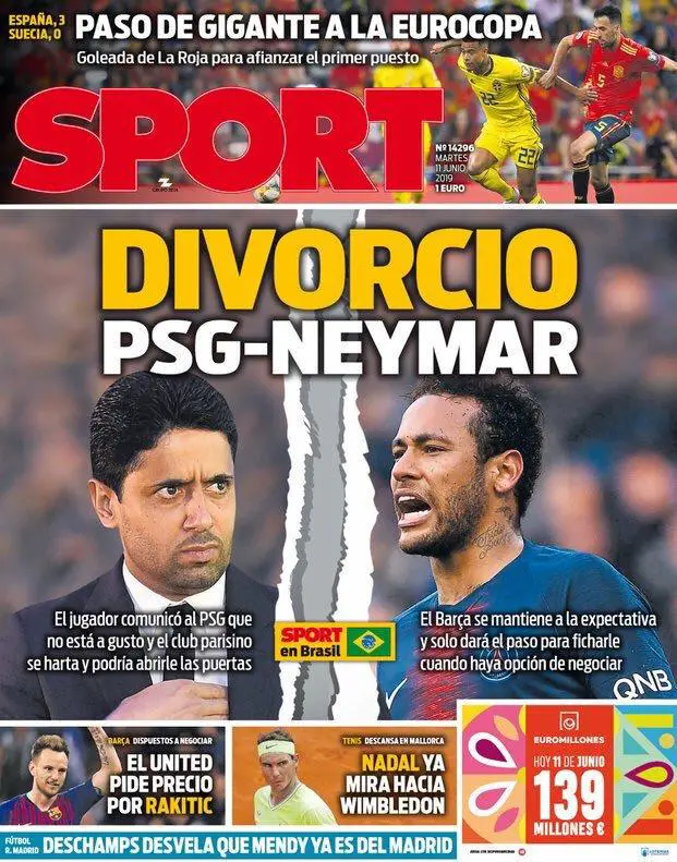 Le divorce PSG – Neymar fait la une ! – Sport.fr