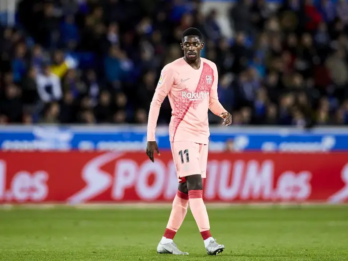 Vitoria, Araba ,Spain, 23/04/2019 . Ousmane Dembele during the LA LIGA SOCCER MATCH between Deportivo Alaves vs F.C Barcelona
 at Mendizorrotza stadium.