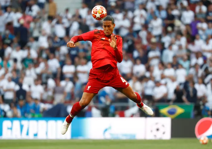 Soccer Football - Champions League Final - Tottenham Hotspur v Liverpool - Wanda Metropolitano, Madrid, Spain - June 1, 2019  Liverpool's Virgil van Dijk during the warm up before the match