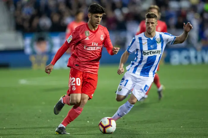 Marco Asensio of Real Madrid during the match between CD Leganes vs Real Madrid CF of LaLiga, date 32,  2018-2019 season. Butarque Stadium. Leganes, Madrid, Spain - 15 APR 2019.