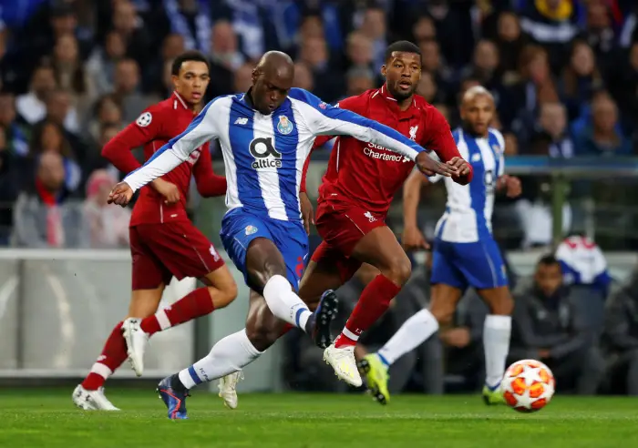 FC Porto's Danilo Pereira in action with Liverpool's Georginio Wijnaldum