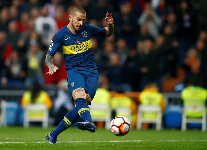 Soccer Football - Copa Libertadores Final - Second Leg - River Plate v Boca Juniors - Santiago Bernabeu, Madrid, Spain - December 9, 2018  Boca Juniors' Dario Benedetto scores their first goal