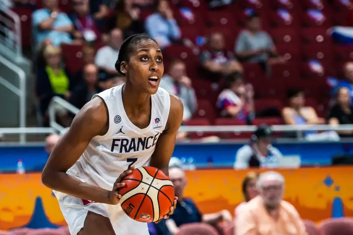 Sandrine Gruda of France during the FIBA Women s Eurobasket match between France and Czech Republic on June 27, 2019 in Riga