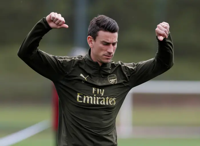 Soccer Football - Europa League - Arsenal Training - Arsenal Training Centre, St Albans, Britain - May 1, 2019   Arsenal's Laurent Koscielny during training