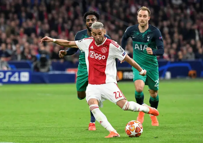 Ajax's Hakim Ziyech shoots at goal