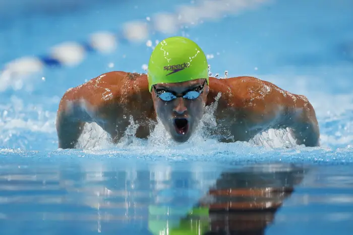 Ryan Lochte swims during the Men's 200 Meter Individual Medley semi-finals