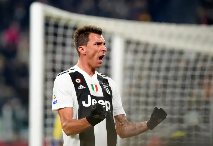 Juventus' Mario Mandzukic celebrates scoring their first goal